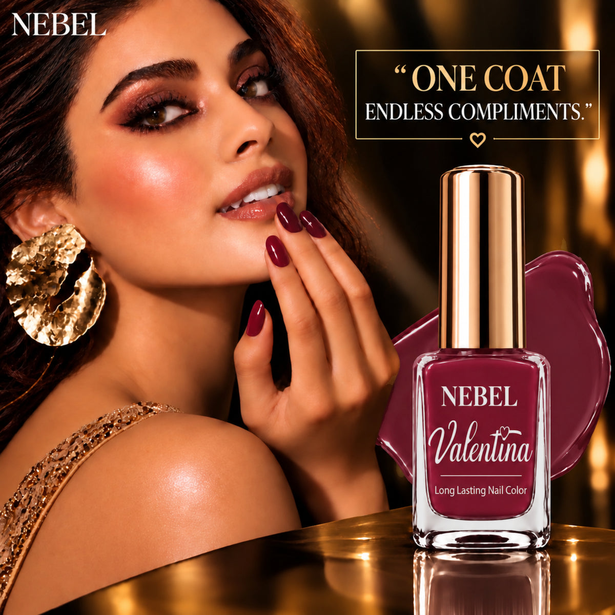 Burgundy Red & Pure White Valentina Long Lasting Nail Color Combo Pack