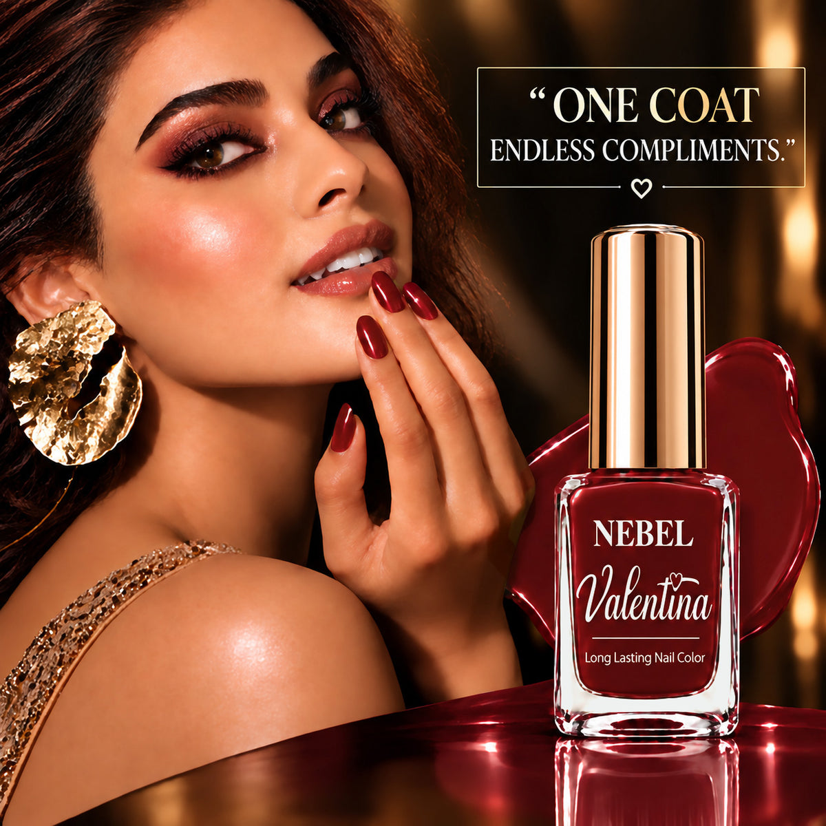 Brownish wine red & Pure White Valentina Long Lasting Nail Color Combo Pack