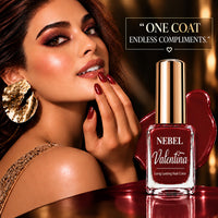 Brownish wine red & Pure White Valentina Long Lasting Nail Color Combo Pack