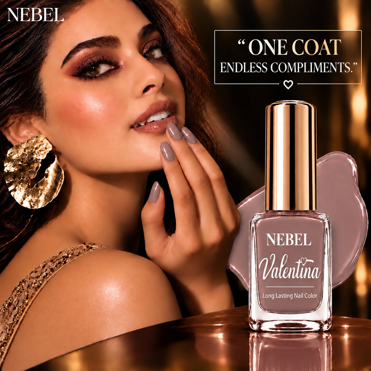 Mauve Brown & Pure White Valentina Long Lasting Nail Color Combo Pack