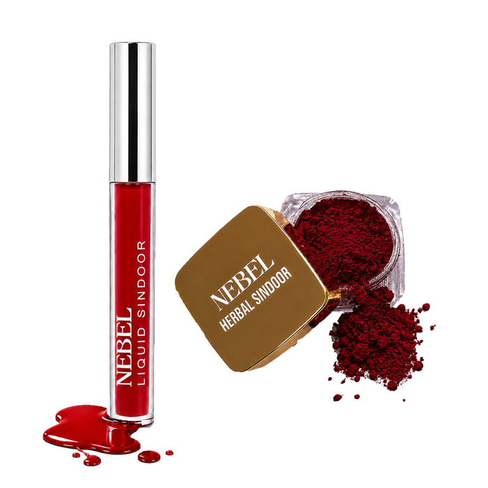 Velvet Liquid Sindoor Red & Herbal Powder Sindoor Maroon