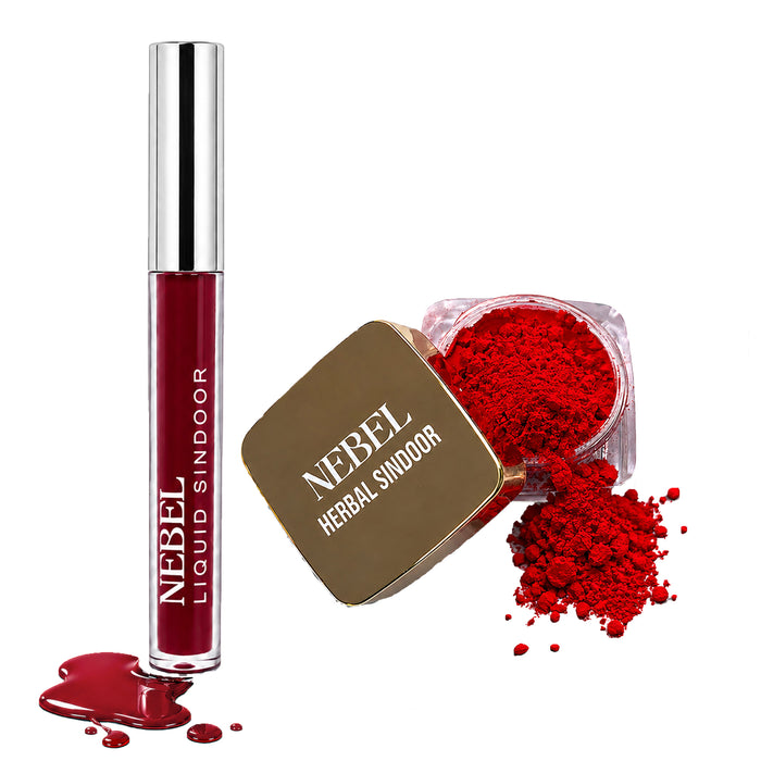 Velvet Liquid Sindoor Maroon & Herbal Powder Sindoor Red