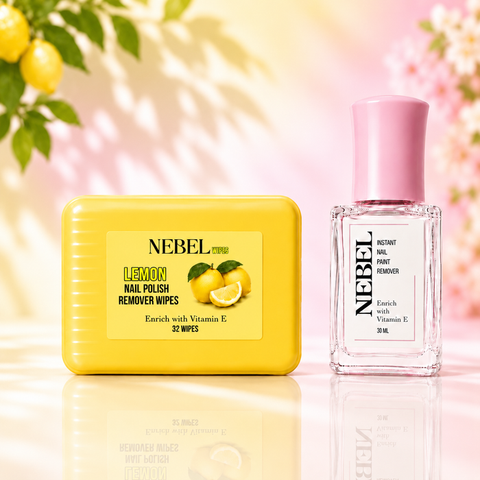 Lemon Nail Paint Remover Combo - Wipes + Liquid Remover