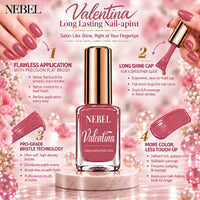 Rose Pink & Pure White Valentina Long Lasting Nail Color Combo Pack