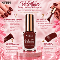 Brownish wine red & Pure White Valentina Long Lasting Nail Color Combo Pack