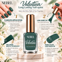 Emerald Green & Pure White Valentina Long Lasting Nail Color Combo Pack