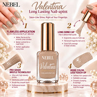Soft Gold & Pure White Valentina Long Lasting Nail Color Combo Pack