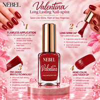 Cherry Red & Pure White Valentina Long Lasting Nail Color Combo Pack