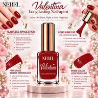 Cherry Red & Pure White Valentina Long Lasting Nail Color Combo Pack