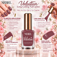 Rose Brown & Pure White Valentina Long Lasting Nail Color Combo Pack