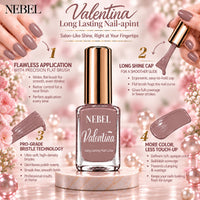Mauve Brown & Pure White Valentina Long Lasting Nail Color Combo Pack