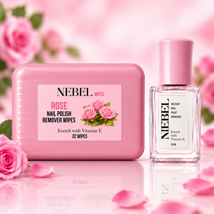 Rose Nail Paint Remover Combo - Wipes + Liquid Remover