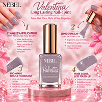 Soft Lavender & Pure White Valentina Long Lasting Nail Color Combo Pack