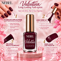 Ruby Noir & Pure White Valentina Long Lasting Nail Color Combo Pack