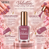 Berry Pink & Pure White Valentina Long Lasting Nail Color Combo Pack