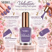 Muted Purple & Pure White Valentina Long Lasting Nail Color Combo Pack