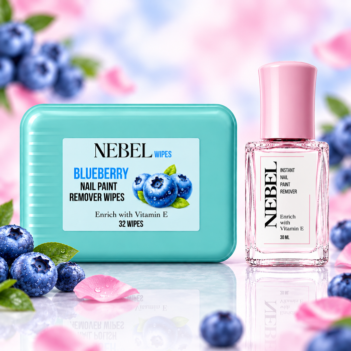 Blueberry Nail Paint Remover Combo - Wipes + Liquid Remover