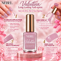 Muted Pink & Pure White Valentina Long Lasting Nail Color Combo Pack