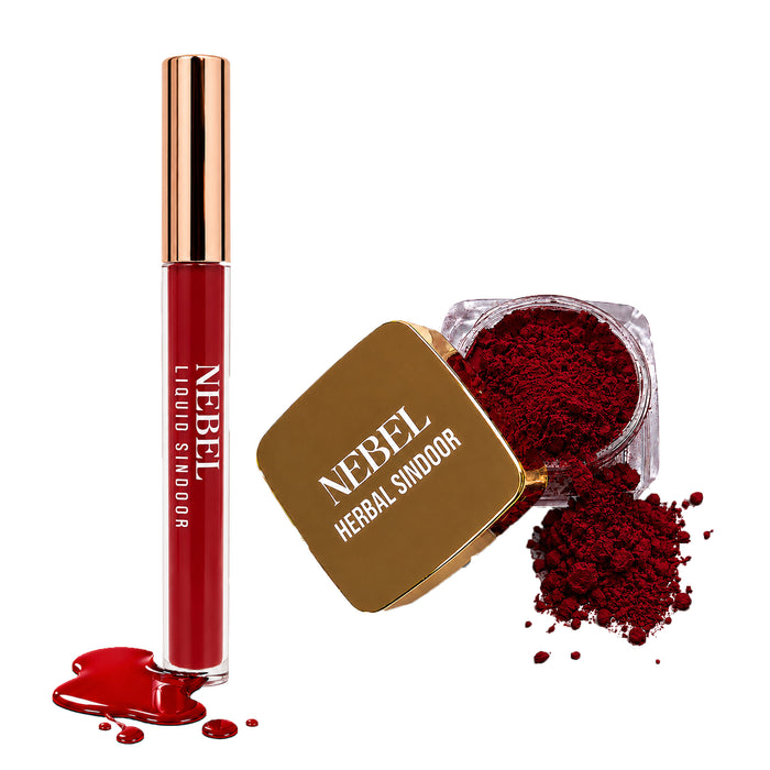 Sindoor Combo – Liquid Sindoor Red & Herbal Powder Sindoor Maroon