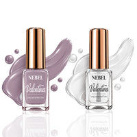 Soft Lavender & Pure White Valentina Long Lasting Nail Color Combo Pack