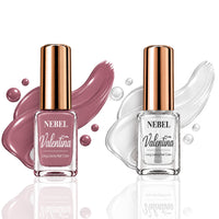 Soft Pink & Pure White Valentina Long Lasting Nail Color Combo Pack