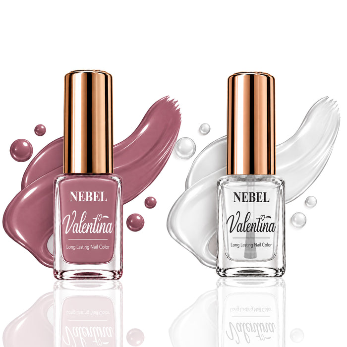 Soft Pink & Pure White Valentina Long Lasting Nail Color Combo Pack
