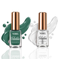 Emerald Green & Pure White Valentina Long Lasting Nail Color Combo Pack