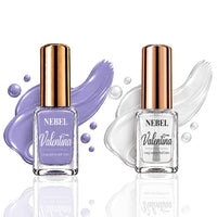 Pastel Blue & Pure White Valentina Long Lasting Nail Color Combo Pack