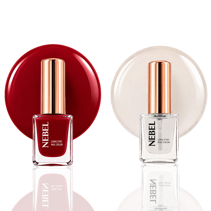 Tomato Red & Glaze Long Stay Nail Color Combo – 2 Nail Paints