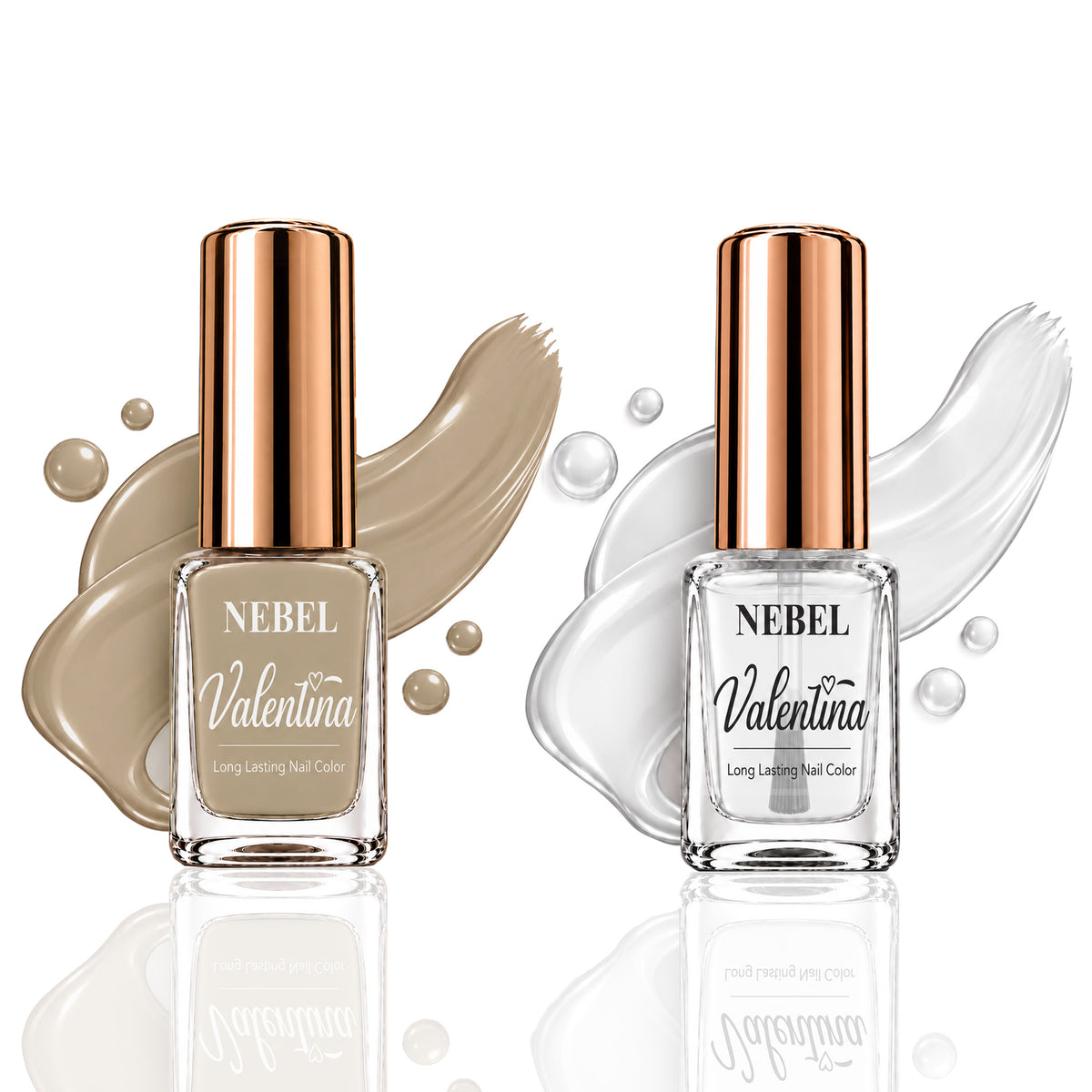 Golden Cream & Pure White Valentina Long Lasting Nail Color Combo Pack