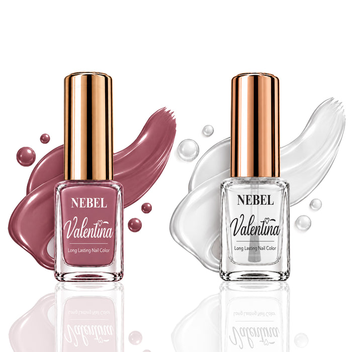 Blush Pink & Pure White Valentina Long Lasting Nail Color Combo Pack