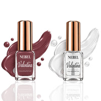Rose Brown & Pure White Valentina Long Lasting Nail Color Combo Pack