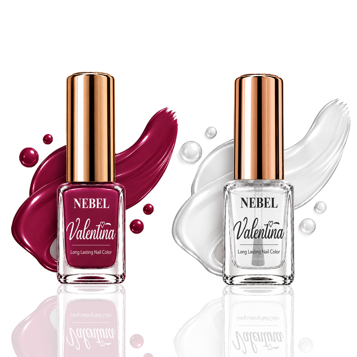 Berry Pink & Pure White Valentina Long Lasting Nail Color Combo Pack