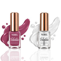 Velvet Pink & Pure White Valentina Long Lasting Nail Color Combo Pack