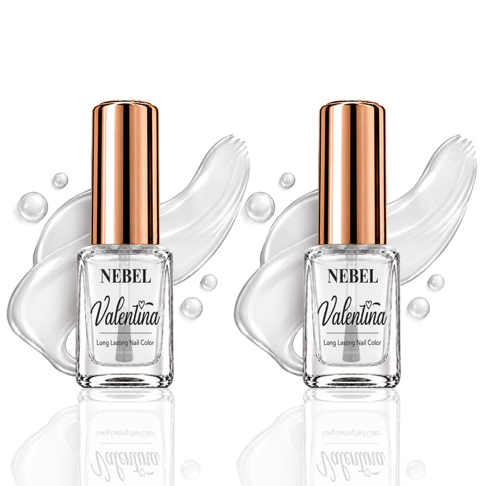 Pure White & Pure White Valentina Long Lasting Nail Color Combo Pack