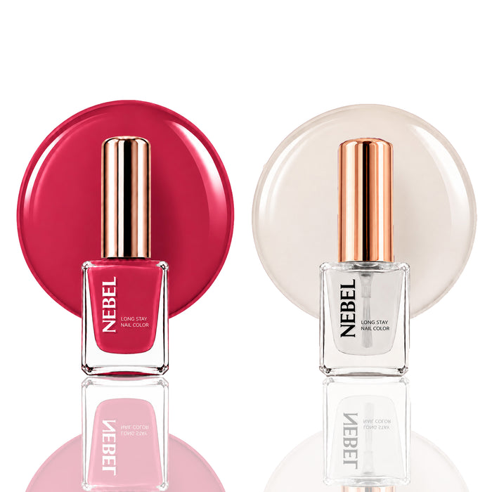Juicy Raspberry & Glaze Long Stay Nail Color Combo – 2 Nail Paints