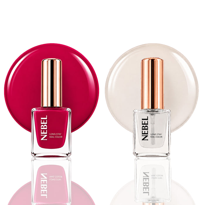 Carnation pink & Glaze Long Stay Nail Color Combo – 2 Nail Paints