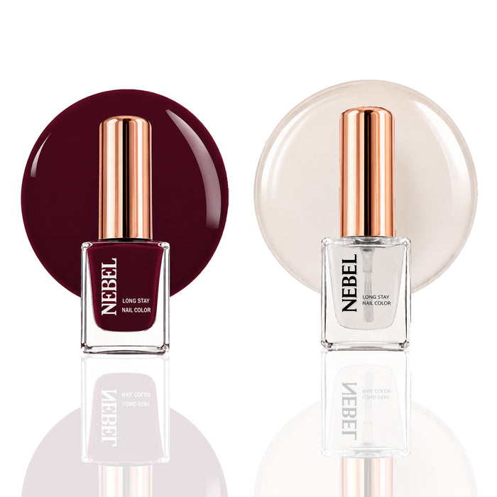 Smokey Red & Glaze Long Stay Nail Color Combo – 2 Nail Paints