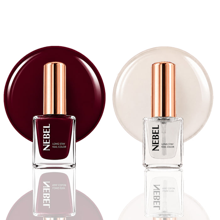 Burnt Maroon & Glaze Long Stay Nail Color Combo – 2 Nail Paints