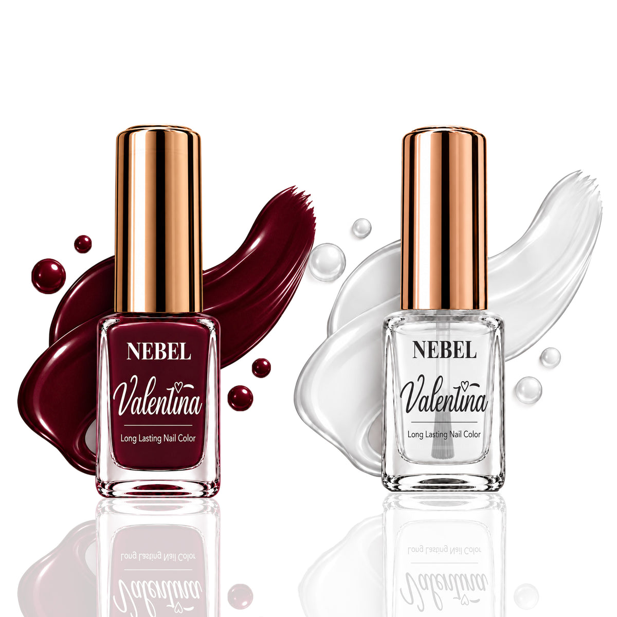 Ruby Noir & Pure White Valentina Long Lasting Nail Color Combo Pack