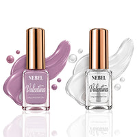 Muted Pink & Pure White Valentina Long Lasting Nail Color Combo Pack