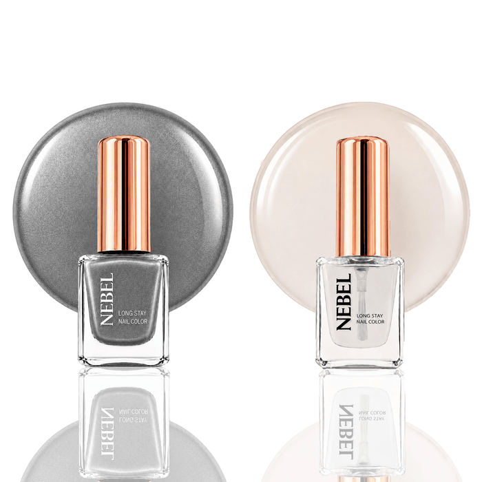Silver Mirror & Glaze Long Stay Nail Color Combo – 2 Nail Paints