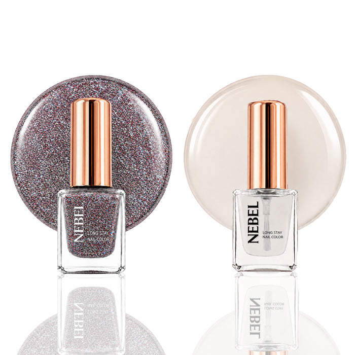 Silver Pink & Glaze Long Stay Nail Color Combo – 2 Nail Paints