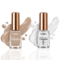 Soft Gold & Pure White Valentina Long Lasting Nail Color Combo Pack