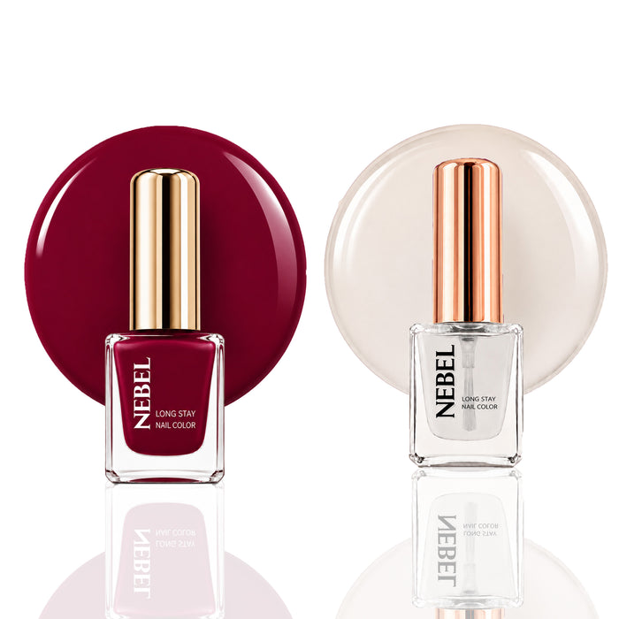 Plum Red & Glaze Long Stay Nail Color Combo – 2 Nail Paints