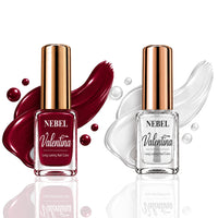 Berry Red & Pure White Valentina Long Lasting Nail Color Combo Pack