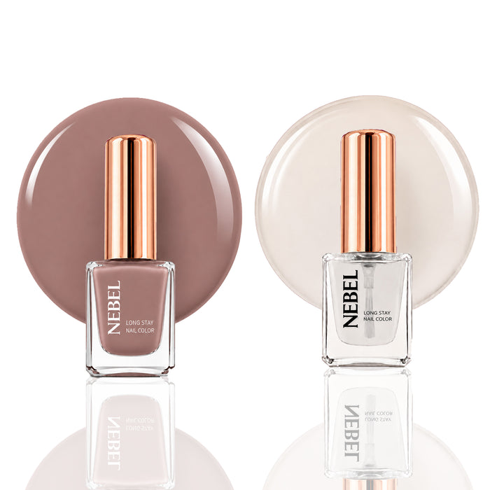 Toffee Brown & Glaze Long Stay Nail Color Combo – 2 Nail Paints