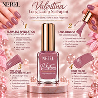 Soft Pink & Pure White Valentina Long Lasting Nail Color Combo Pack