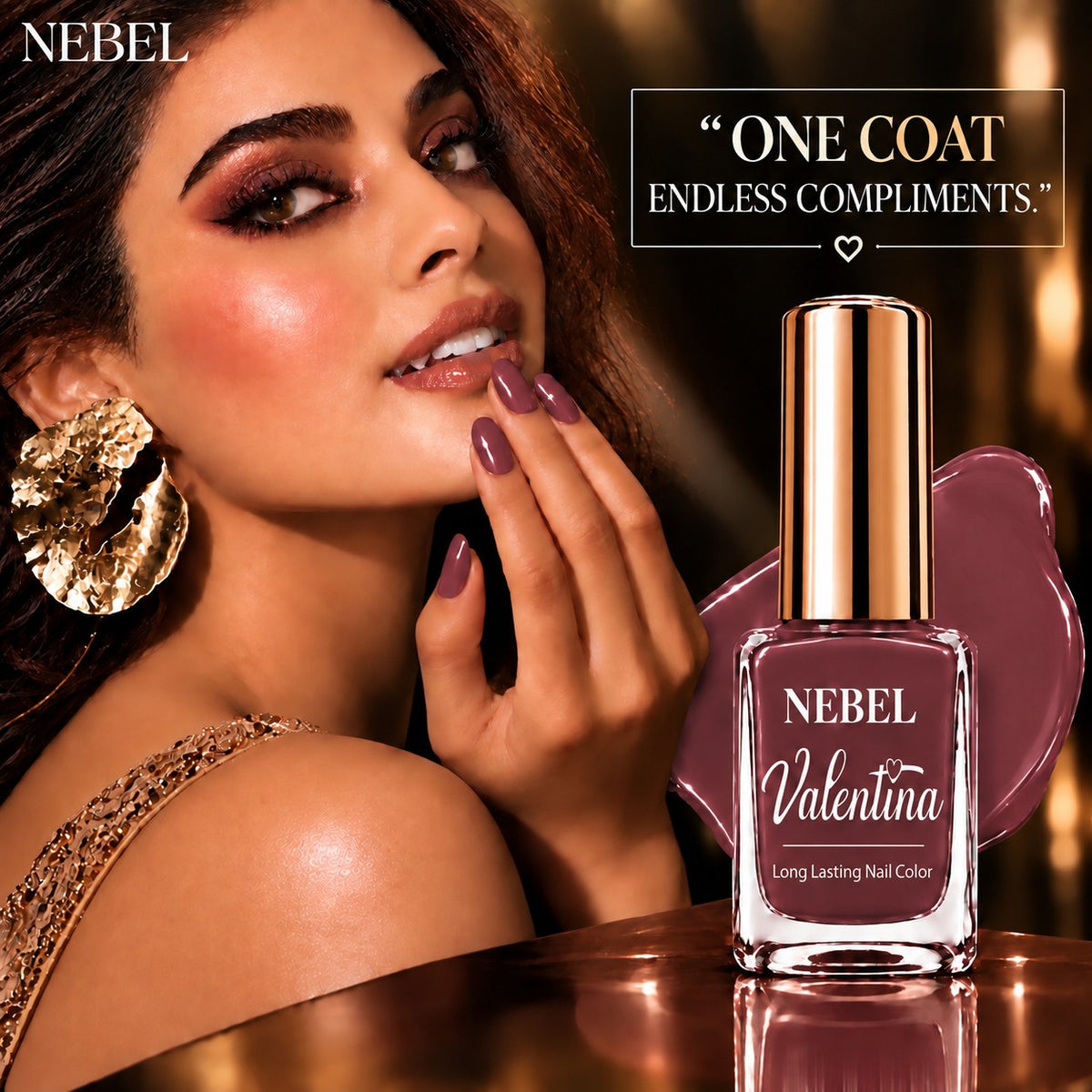 Rose Brown & Pure White Valentina Long Lasting Nail Color Combo Pack