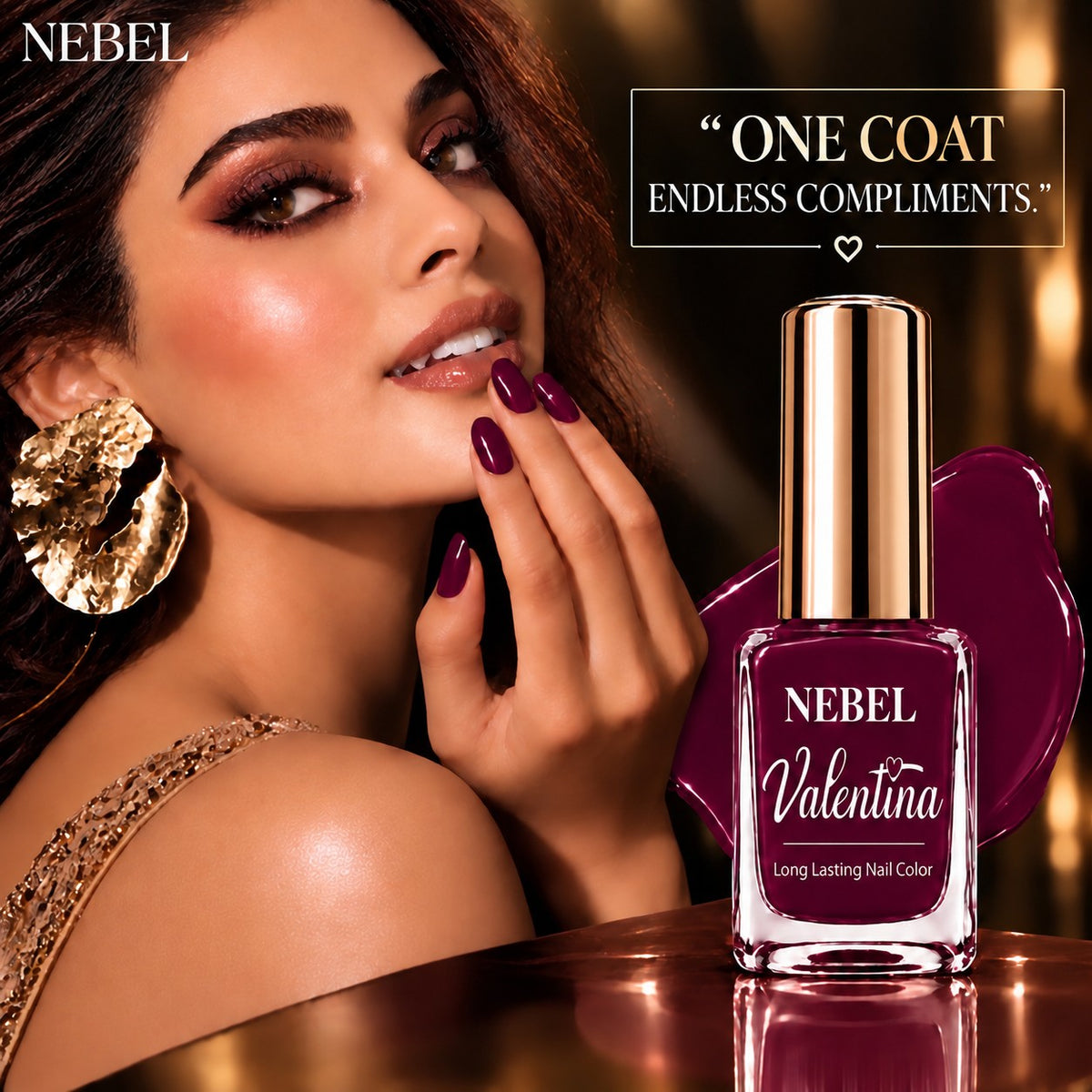 Burgundy Wine & Pure White Valentina Long Lasting Nail Color Combo Pack
